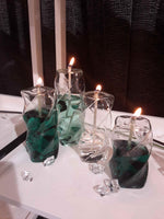 Swirl Pillar Handcrafted Glass Oil Candle