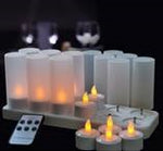 Frosted Plastic LED Candle Holders