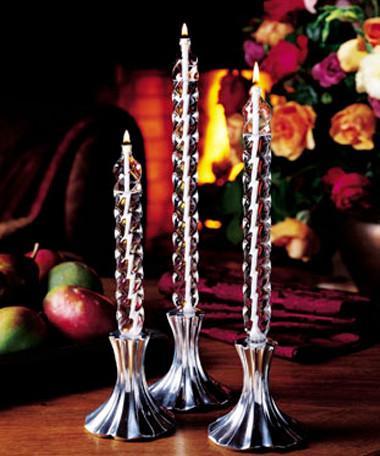 Swirl Taper  Handcrafted Glass Candles (Candle holder/stand not included)